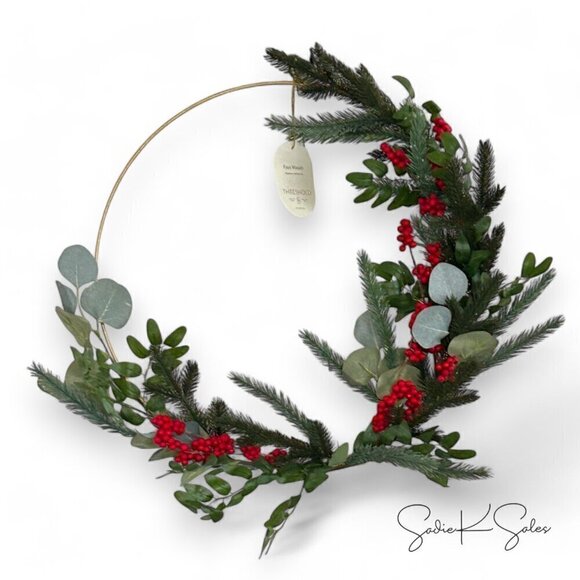Threshold Greenery with Berries Ring Christmas Wreath 24"‎ - Target - Picture 4 of 4